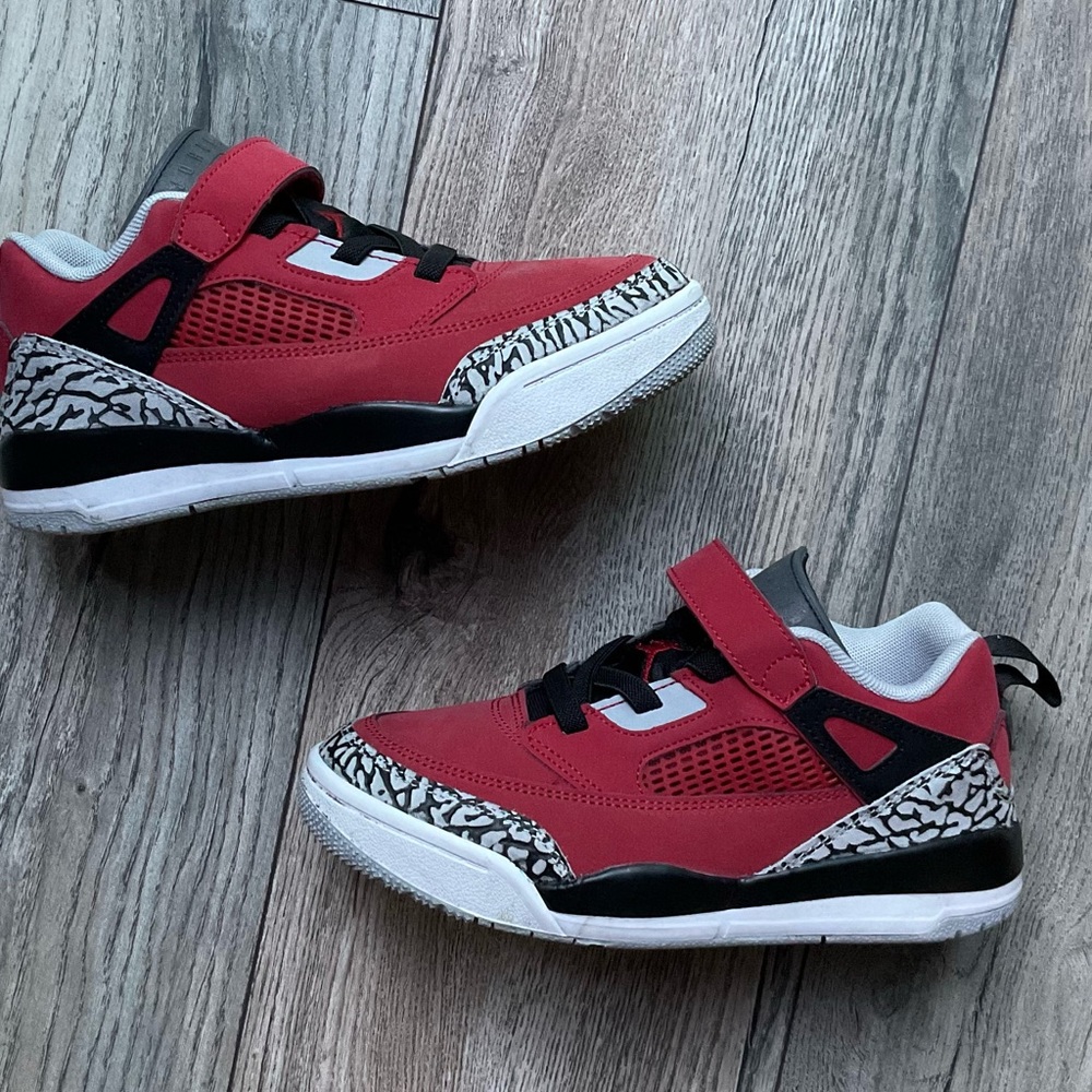 Jordan Kids Red and Gray Sneakers